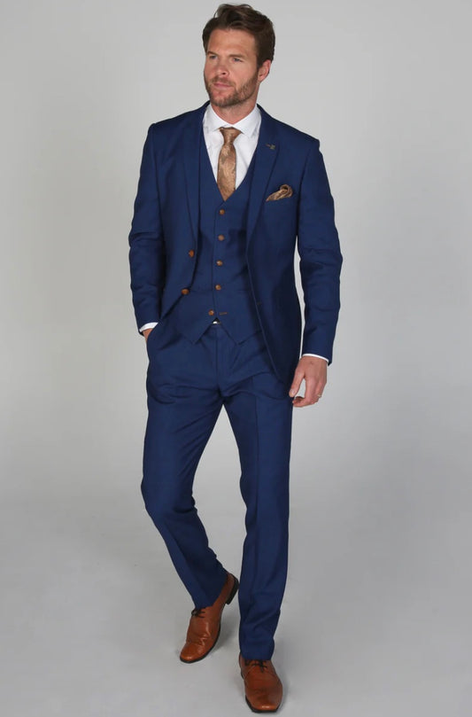 Mayfair Blue textured Three-Piece Suit