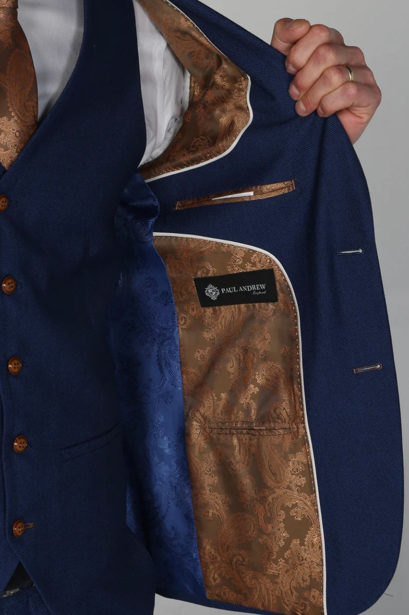Mayfair Blue textured Three-Piece Suit
