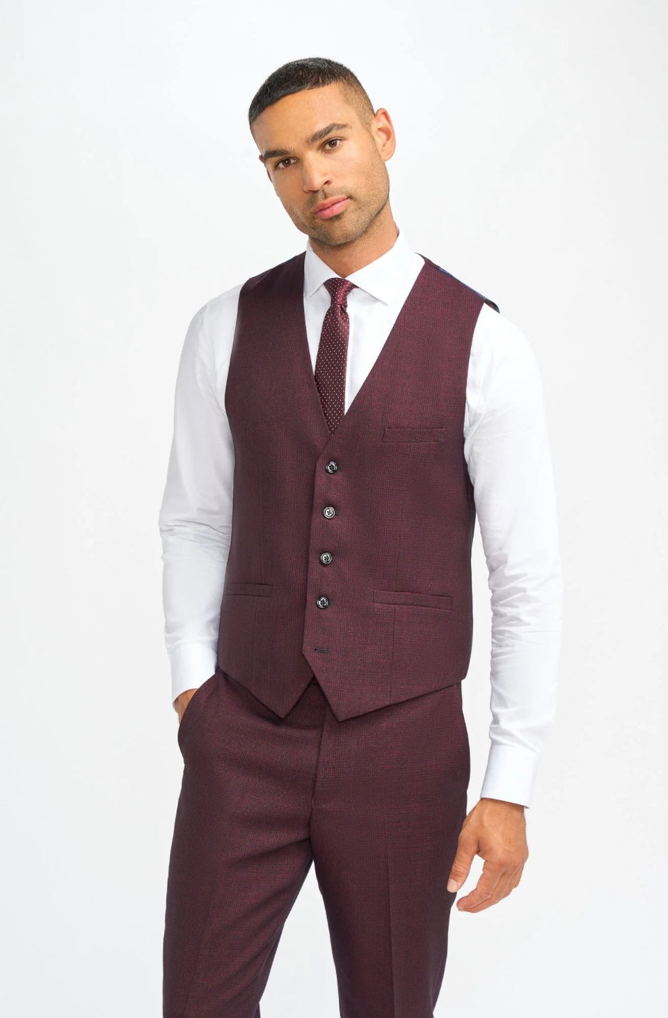 Caridi Wine Three-Piece Suit