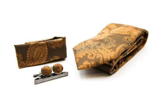 Paul Andrew - Brown Paisley Tie Set