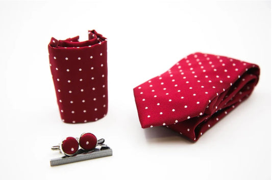 Paul Andrew - Red Polka Dot Tie Set