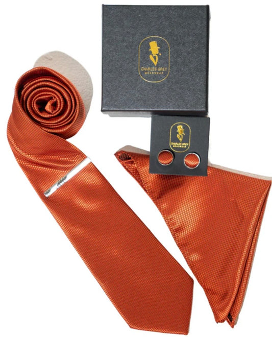 Charles Grey Rust Tie Set