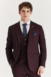Regent Wine Check Three Piece Suit